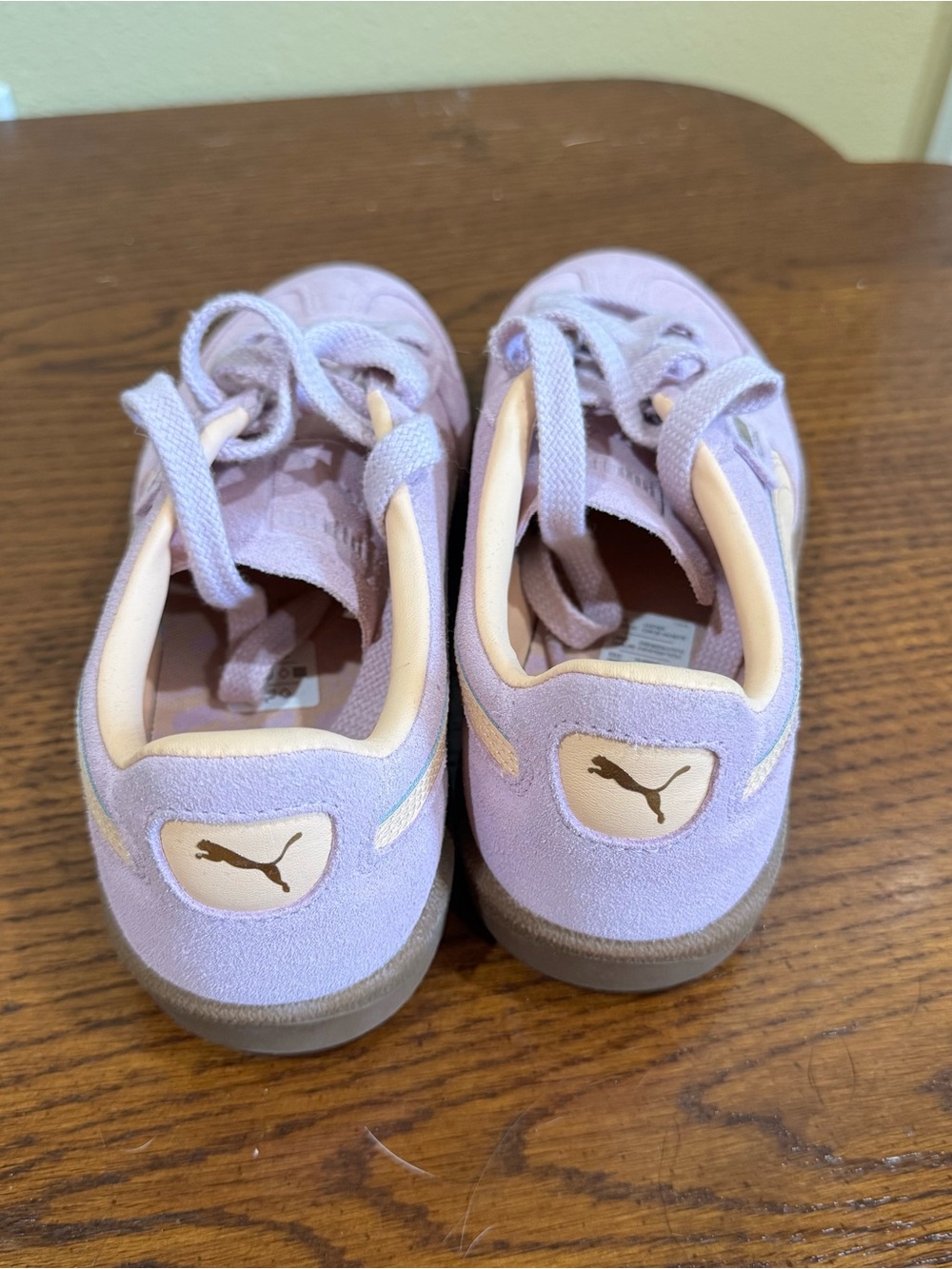 Puma Palermo Women's Lavender Suede Sneakers with Pale Pink Stripe - Picture 3 of 7